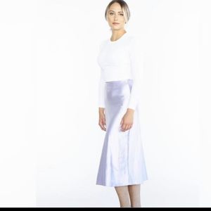 Satin midi skirt lavender